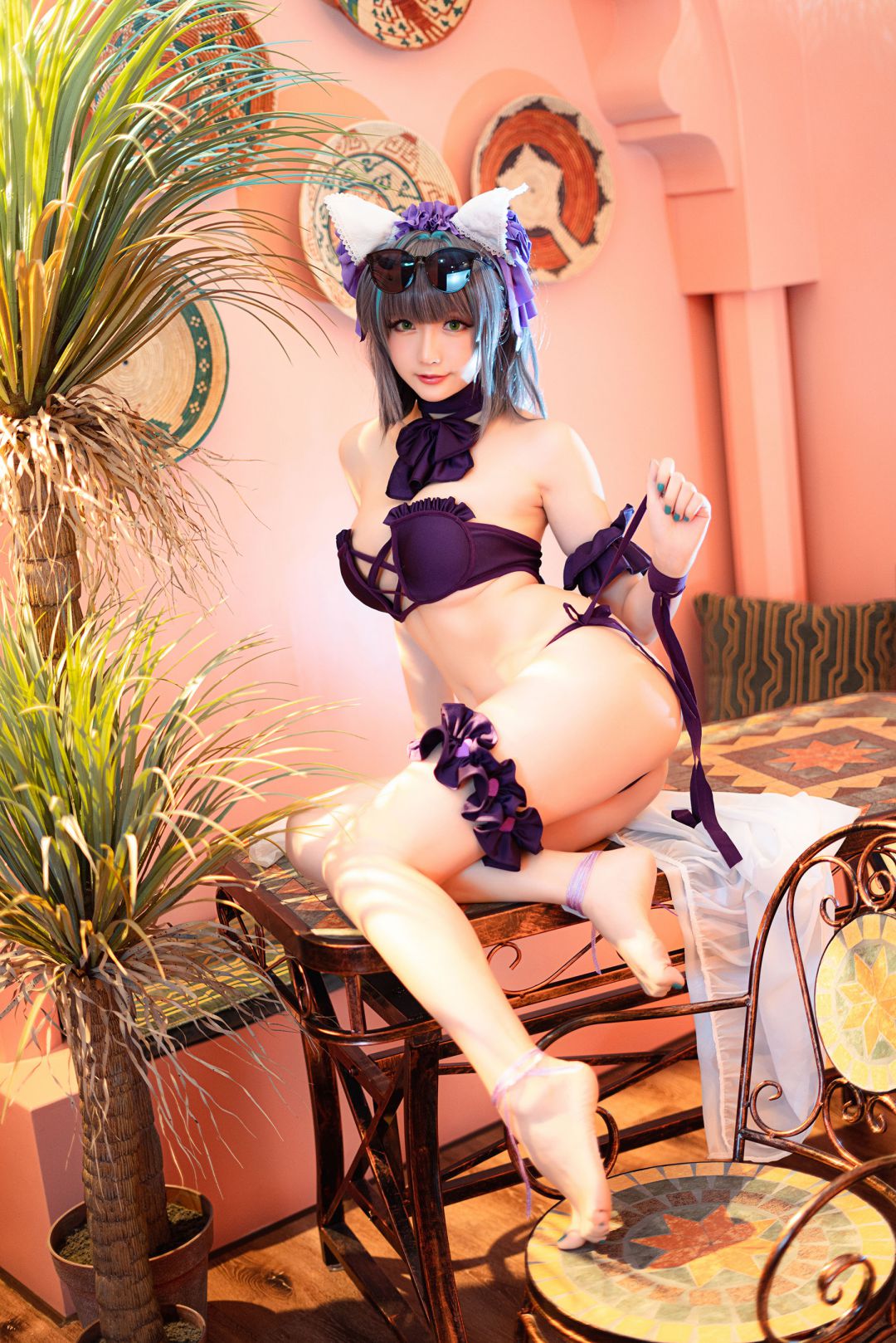 [COS写真]星之迟迟–R-Maid《柴郡泳装》插图1